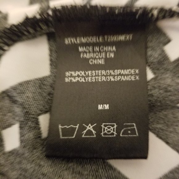 🛍️❤️ Beechers Brook Tie Back Black and White Babydoll Blouse Size M🛍️❤️ - Picture 8 of 10